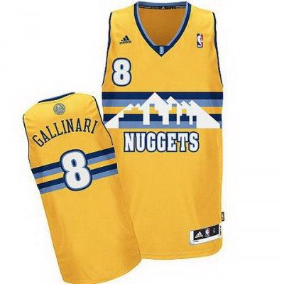 Denver Nuggets 8 Danilo Gallinari Yellow Revolution 30 Swingman NBA Jerseys