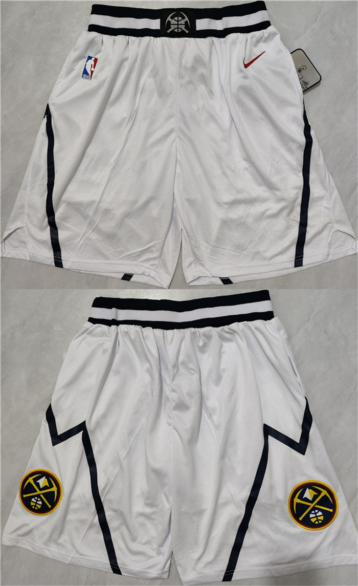 Men's Denver Nuggets White Shorts (Run Small)