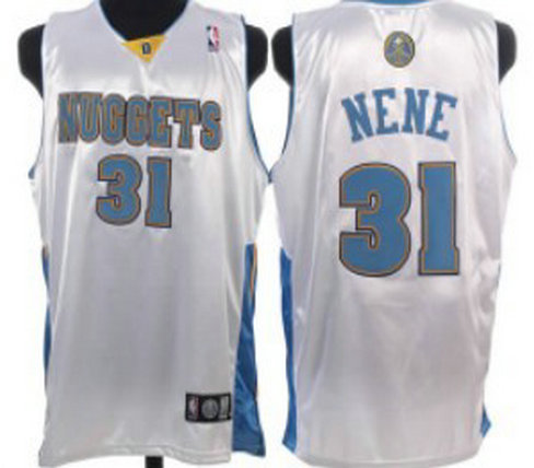 Denver Nuggets #31 Nene White Jersey