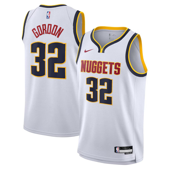 Men's Denver Nuggets #32 Aaron Gordon White 2024 Association Edition Stitched Basketball Jersey