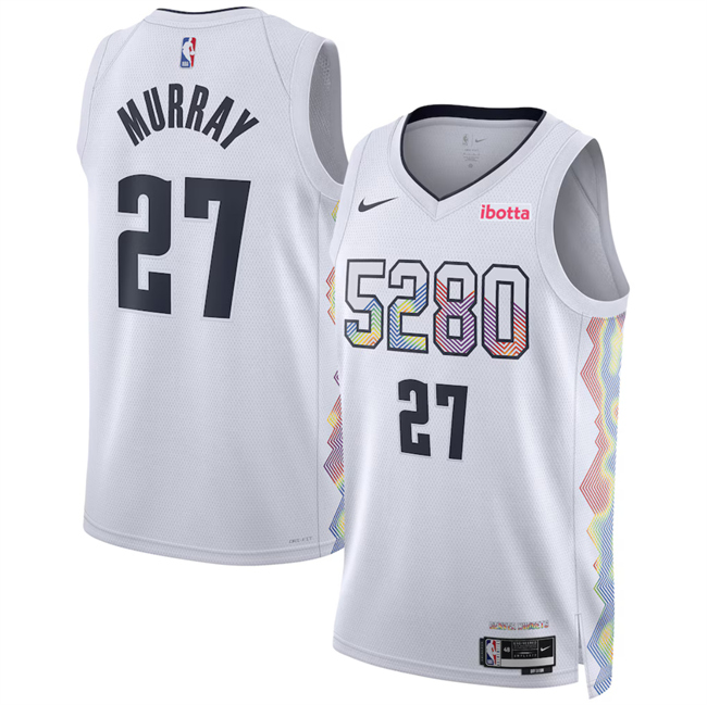 Men's Denver Nuggets #27 Jamal Murray White 2024 25 City Edition Stitched Basketball Jersey