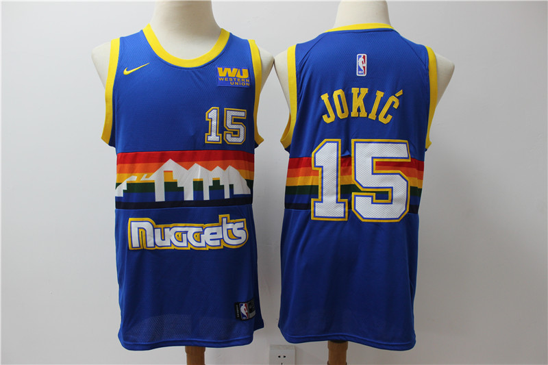 Nuggets 15 Nikola Jokic Blue Nike Swingman Jersey