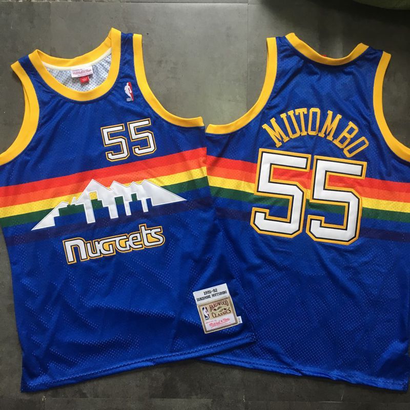 Nuggets 55 Dikembe Mutombo Blue 1991-92 Hardwood Classics Swingman Jersey