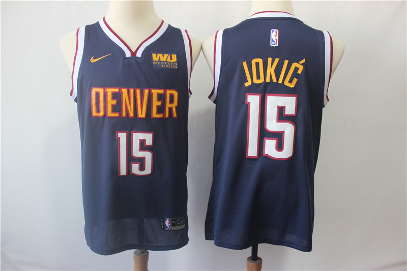 Nuggets 15 Nikola Jokic Navy Nike Swingman Jersey