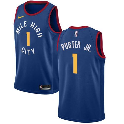 Nike Nuggets #1 Michael Porter Jr. Blue NBA Swingman Statement Edition Jersey