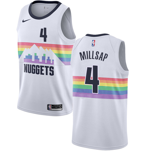 Nike Nuggets #4 Paul Millsap White NBA Swingman City Edition 2018 19 Jersey