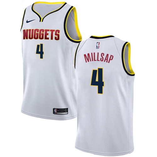 Nike Nuggets #4 Paul Millsap White NBA Swingman Association Edition Jersey