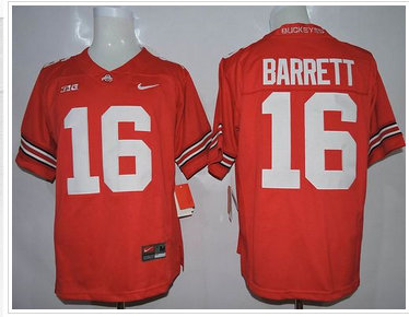Ohio State Buckeyes #16 J. T. Barrett Red Limited Stitched NCAA Jersey