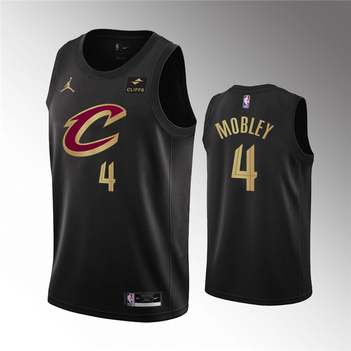 Men's Cleveland Cavaliers #4 Evan Mobley Black Statement Edition Stitched Basketball Jersey Men's Cleveland Cavaliers #4 Evan Mobley Black Statement Edition Stitched Basketball Jersey
