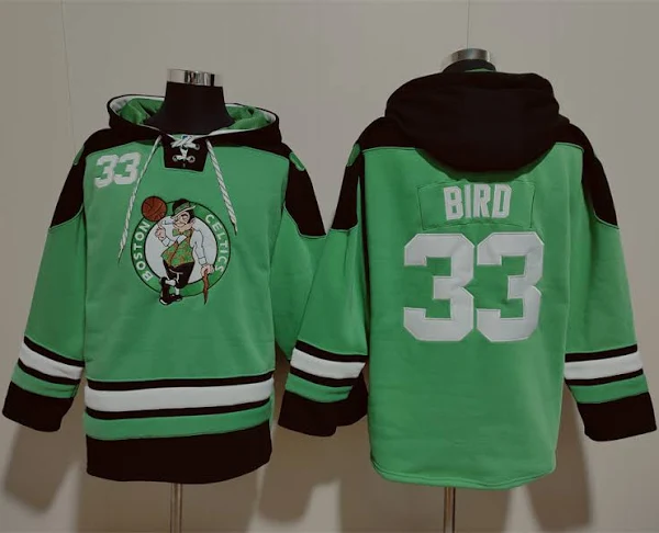 Men Celtics Larry Bird Lacer Green Hoodie