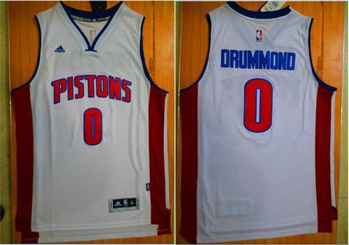 Pistons #0 Andre Drummond White Stitched NBA Jersey