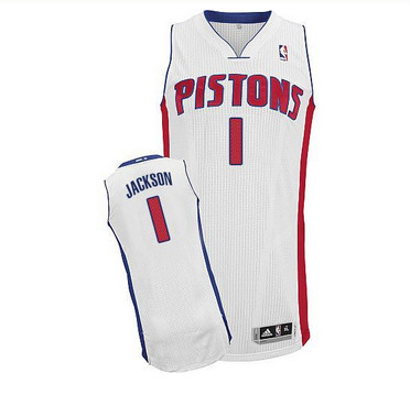 Detroit Pistons #1 Reggie Jackson White Stitched NBA Jersey