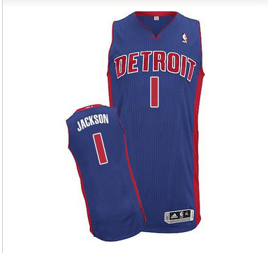 Detroit Pistons #1 Reggie Jackson Blue Stitched NBA Jersey