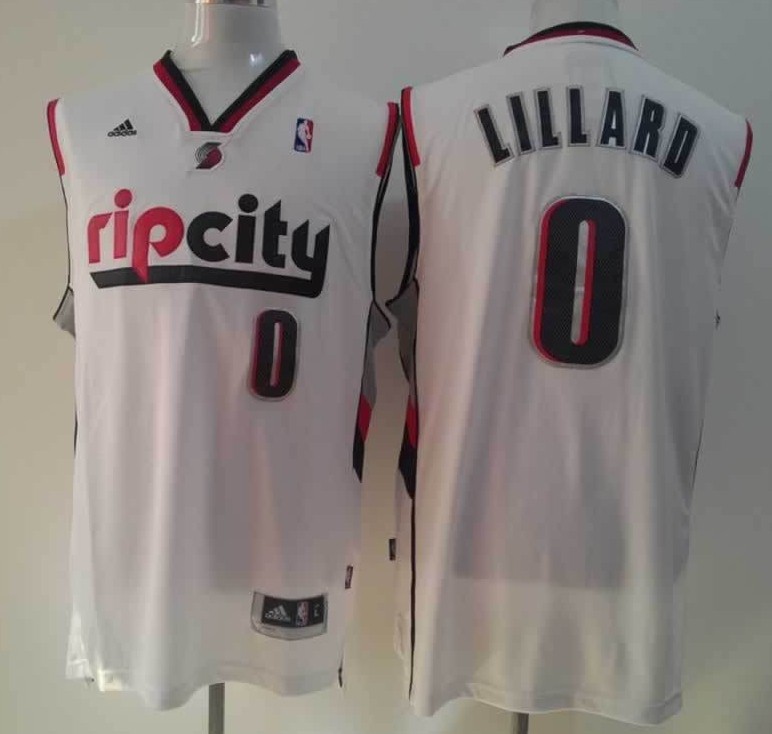 Detroit Pistons 0 Damian Lillard White Throwback NBA Jerseys