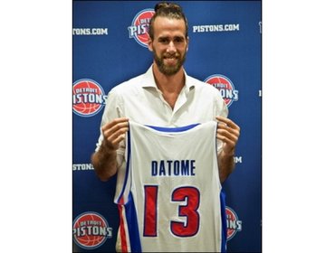 Detroit Pistons Luigi Datome #13 white jerseys