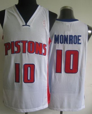 Detroit Pistons 10 Greg Monroe White Revolution 30 NBA Jerseys