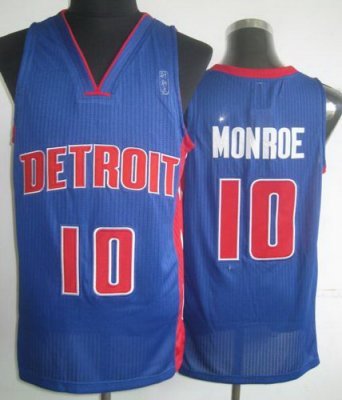 Detroit Pistons 10 Greg Monroe Blue Revolution 30 NBA Jerseys