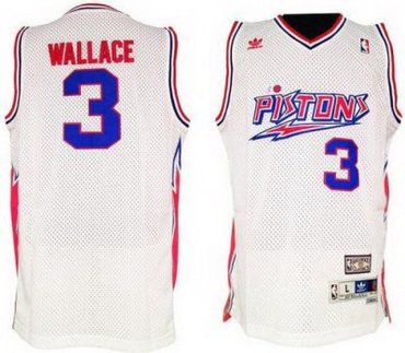 Detroit Pistons 3 Ben Wallace White Hardwood Classics Swingman NBA Jerseys