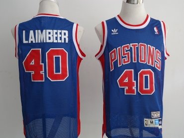 nba detroit pistons #40 laimbeer blue(swingman)