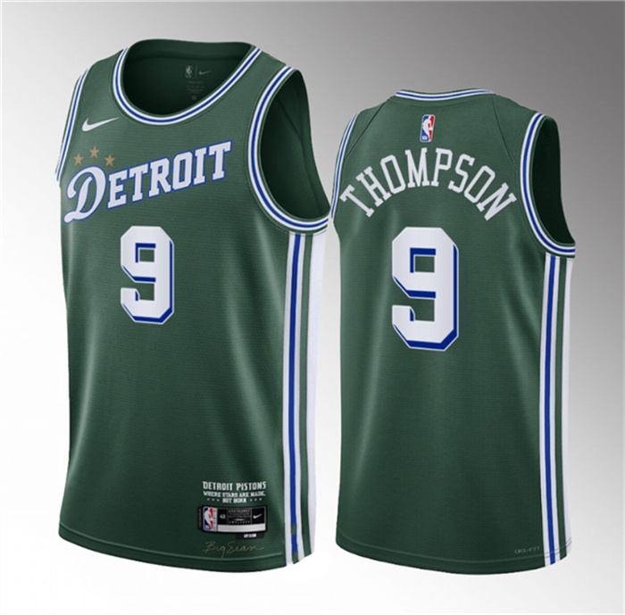 Men's Detroit Pistons #9 Ausar Thompson Green 2023 Draft City Edition Stitched Basketball Jersey