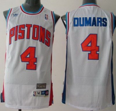 Detroit Pistons 4# Joe Dumars White Throwback NBA Jerseys