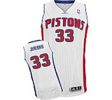 Detroit Pistons Jonas 33 Jerebko Revolution 30 Authentic White Jersey