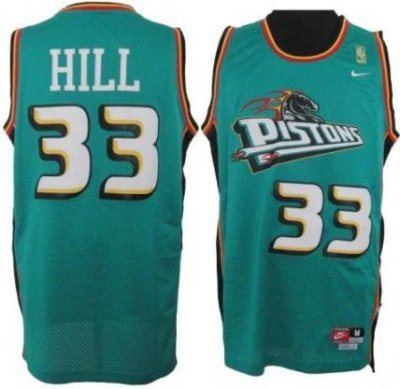 Detroit Pistons 33# Grant Hill Soul Swingman Stitched Green Jersey