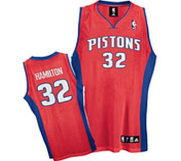 Detroit Pistons 32 Richard Hamilton Authentic Red Jersey