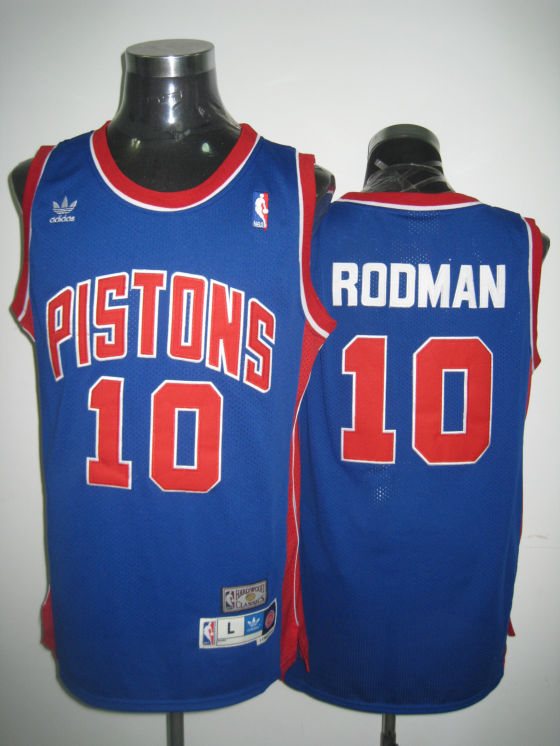 NBA Detroit Pistons #10 Rodman Blue Jerseys