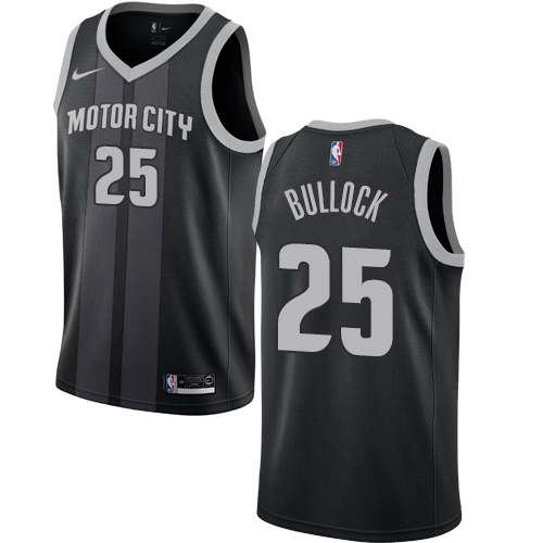 Nike Pistons #25 Reggie Bullock Black NBA Swingman City Edition 2018 19 Jersey