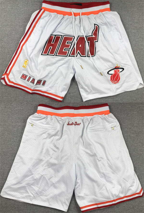 Men's Miami Heat White Shorts (Run Small) Men's Miami Heat White Shorts (Run Small)