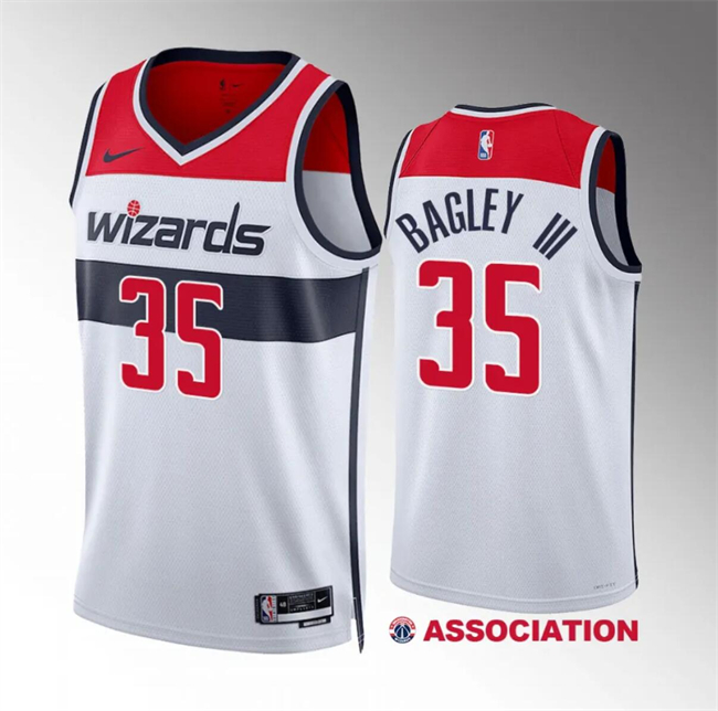 Men's Washington Wizards #35 Marvin Bagley III White Association Edition Stitched Basketball Jersey Men's Washington Wizards #35 Marvin Bagley III White Association Edition Stitched Basketball Jersey