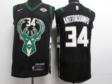 Bucks 34 Giannis Antetokounmpo Black Nike Youth Authentic Jersey