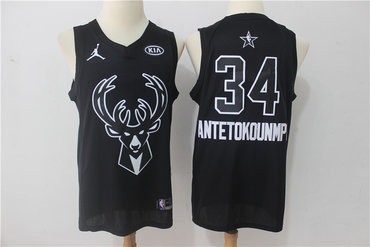 Bucks 34 Giannis Antetokounmpo Black 2018 All-Star Game Swingman Jersey