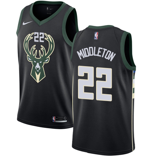 Nike Bucks #22 Khris Middleton Black NBA Swingman Statement Edition Jersey