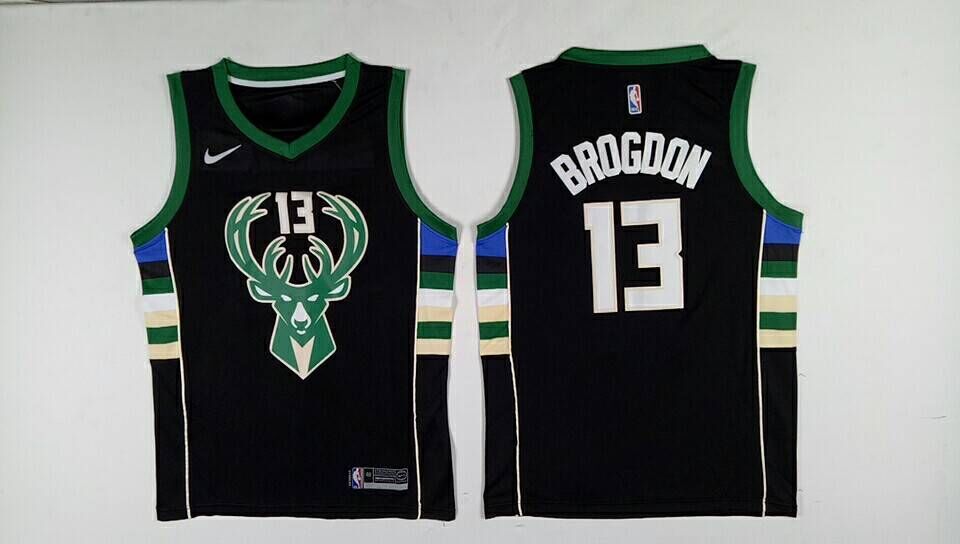 Bucks 13 Malcolm Brogdon Black Nike Swingman Jersey