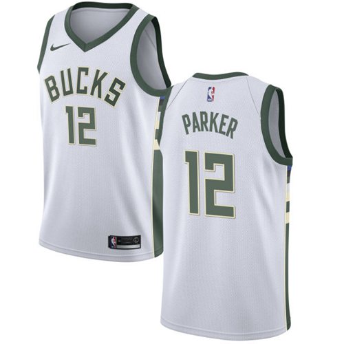 Nike Bucks #12 Jabari Parker White NBA Swingman Association Edition Jersey