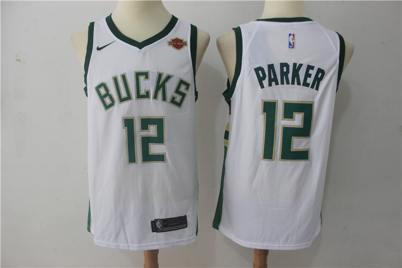 Bucks 12 Jabari Parker White Nike Swingman Jersey