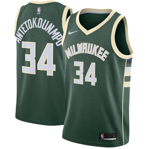 Nike Bucks #34 Giannis Antetokounmpo Green Stitched NBA Swingman Jersey