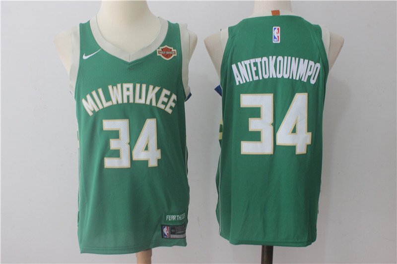 Bucks 34 Giannis Antetokounmpo Green Nike Jersey