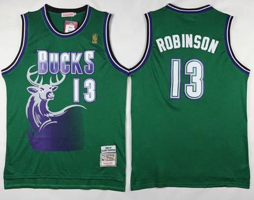 Mitchell And Ness Bucks #13 Glenn Robinson Green Throwback Stitched NBA Jersey