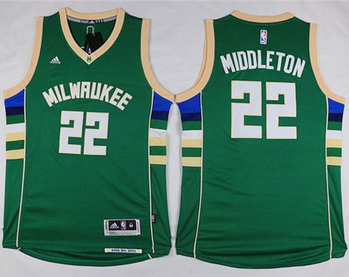 Bucks #22 Khris Middleton Green Stitched NBA Jersey