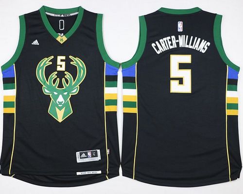 Bucks #5 Michael Carter-Williams Black Stitched NBA Jersey