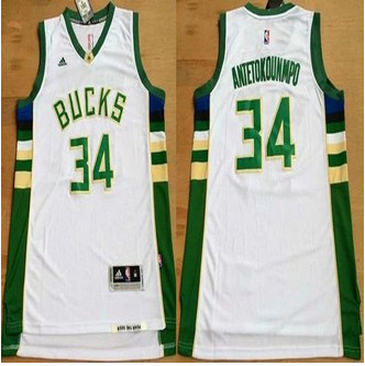 Milwaukee Bucks #34 Giannis Antetokounmpo White Revolution 30 Stitched NBA jersey