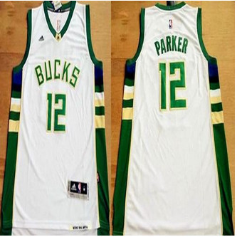 Revolution 30 Milwaukee Bucks #12 Jabari Parker White Stitched NBA Jersey