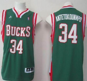 aukee Bucks 30 Bucks #34 Giannis Antetokounmpo Green Stitched NBA Jersey