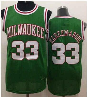 Milwaukee Bucks #33 Kareem Abdul-Jabbar Green Throwback Stitched NBA Jersey