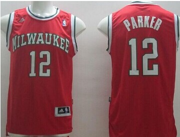 Revolution 30 Milwaukee Bucks #12 Jabari Parker Red Stitched NBA Jersey