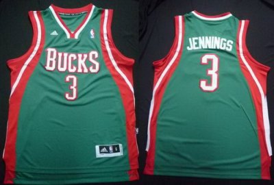 Milwaukee Bucks 3 Brandon Jennings Green Revolution 30 Swingman NBA Jerseys