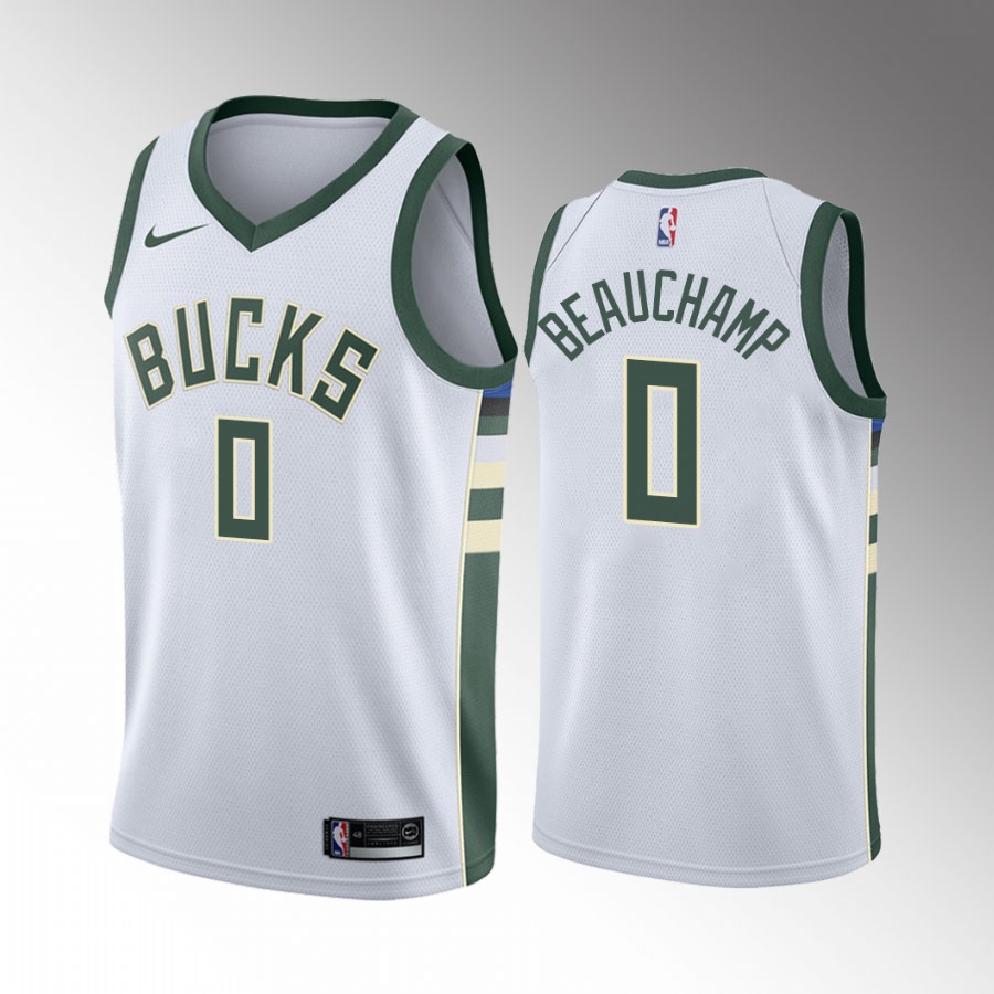 Milwaukee Bucks #0 Beauchamp White jersey